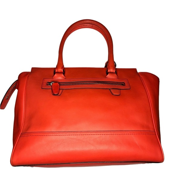 Coach Large Leather Tassel Tote-Coral - Picture 2 of 16